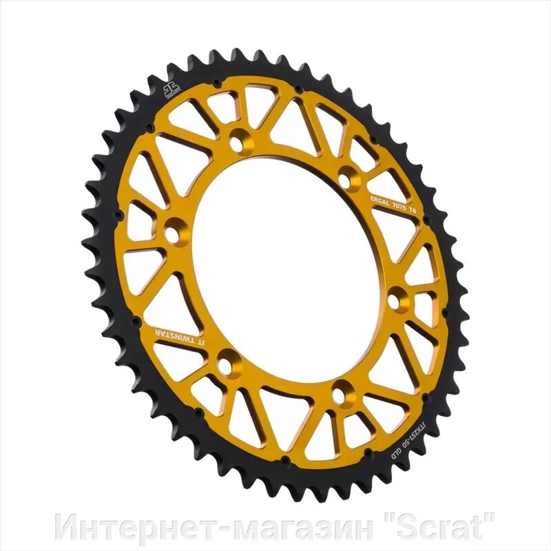 Звезда ведомая алюминиевая/стальная JTX251 49GR от компании Интернет-магазин "Scrat" - фото 1