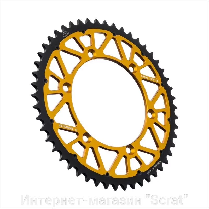 Звезда ведомая алюминиевая/стальная JTX460 49GR от компании Интернет-магазин "Scrat" - фото 1