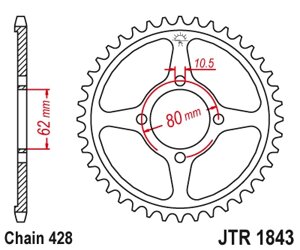 Звезда ведомая для мотоцикла JTR1843.54