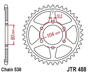 Звезда ведомая для мотоцикла JTR488.47