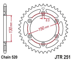 Звезда ведомая для мотоцикла RK B4001-52 (JTR251-52)
