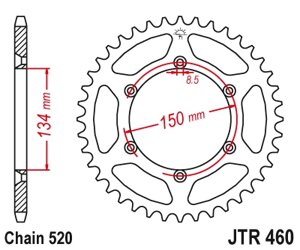 Звезда ведомая для мотоцикла RK B4454-39 (JTR460-39)