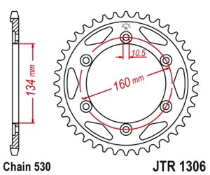 Звезда ведомая для мотоцикла RK B6893-43 (JTR1306-43)