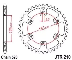Звезда ведомая JTR210 50SC