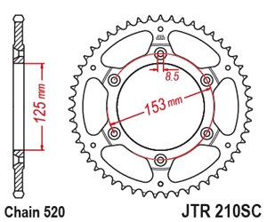 Звезда ведомая JTR210 52SC