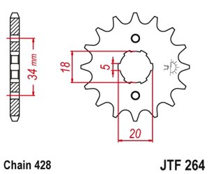 Звезда ведущая для мотоцикла JTF264.15