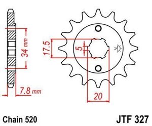 Звезда ведущая для мотоцикла JTF327.14