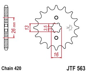 Звезда ведущая для мотоцикла JTF563.13