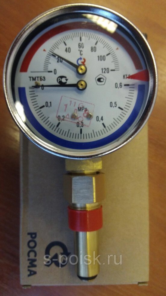 Термоманометр ТМТБ 6 атм. 1/2" радиальное подключение от компании ПОиСК - фото 1