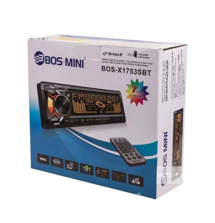 Автомагнитола BOS-MINI BOS-X1753 SBT c Bluetooth от компании БЕРИЗДЕСЬ.РФ - фото 1