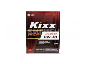 Масло моторное KIXX PAO 1 0W-30 SN 4L TIN