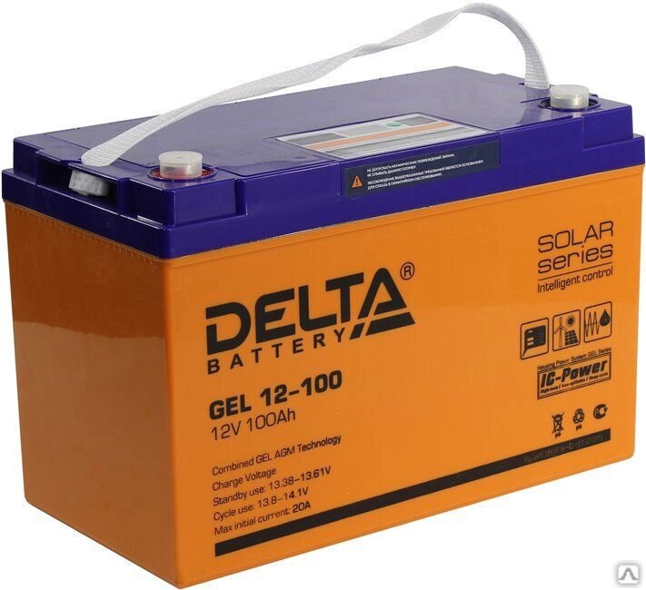 Аккумуляторная батарея Delta GEL 12- 100 от компании "ТК ВАШ ДОМ" - фото 1