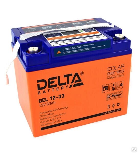 Аккумуляторная батарея Delta GEL 12- 33 от компании "ТК ВАШ ДОМ" - фото 1