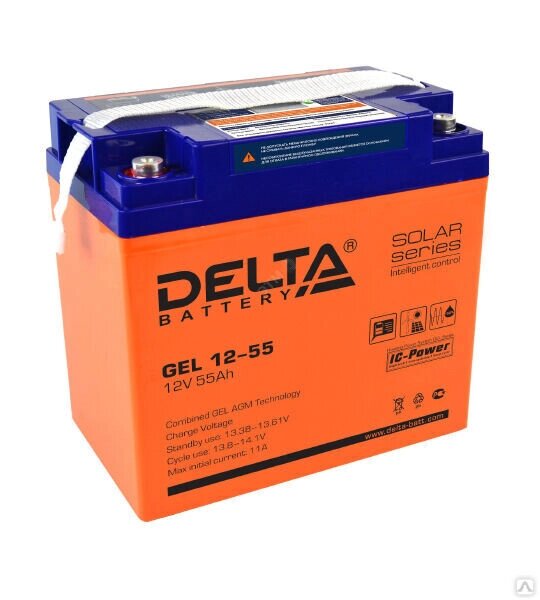 Аккумуляторная батарея Delta GEL 12- 55 от компании "ТК ВАШ ДОМ" - фото 1