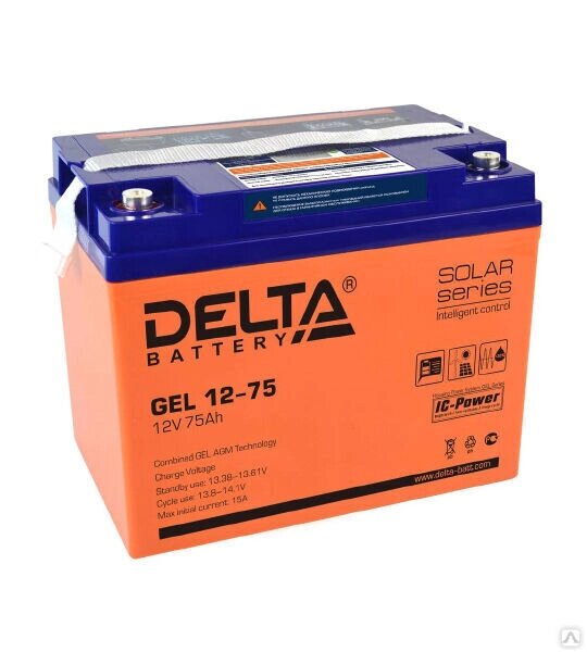 Аккумуляторная батарея Delta GEL 12- 75 от компании "ТК ВАШ ДОМ" - фото 1