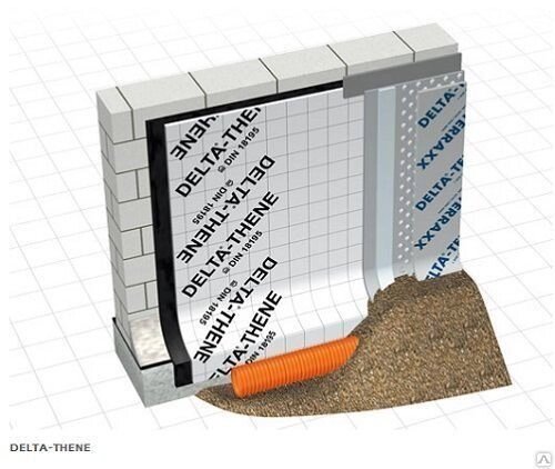 Гидроизоляционная самоклеящаяся мембрана DELTA-THENE Гидро-, паро-, влагоиз от компании "ТК ВАШ ДОМ" - фото 1