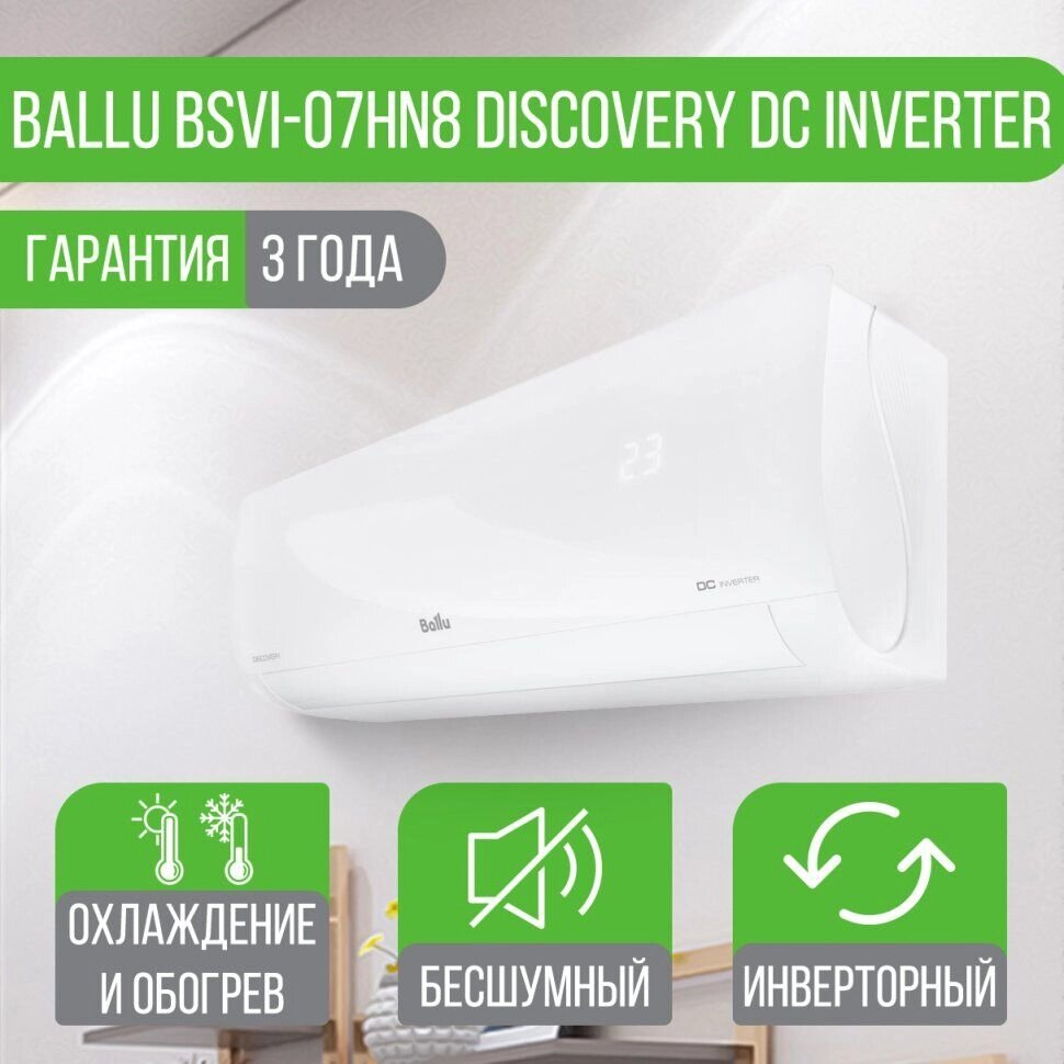 Инверторная сплит-система Ballu BSVI-07HN8 Discovery DC Inverter от компании "ТК ВАШ ДОМ" - фото 1