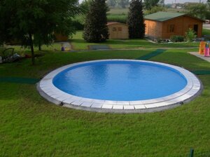 Круглый бассейн вкапываемый ЛАГУНА 3x1,5 м (Платина RAL 7024)