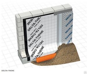 Гидроизоляционная самоклеящаяся мембрана DELTA-THENE Гидро-, паро-, влагоиз
