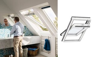 Пластиковое мансардное окно VELUX WhiteLine Дизайн модель GLU 0061 с двухкамерным стеклопакетом