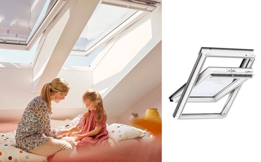 Пластиковое мансардное окно VELUX WhiteLine Классика модель GGU 0068 с двухкамерным стеклопакетом от компании "ТК ВАШ ДОМ" - фото 1