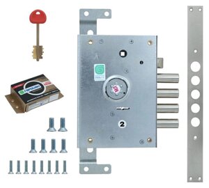 Замок врезной Guardian (Гардиан) сувальдный с защёлкой ЗВ 21.14 Т (прав.) со смен. мех-ом, без накл), 5+1 кл