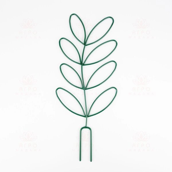 Опора для растений с u-образной ножкой "Ветка с листьями" зеленая от компании Интернет-магазин "Мадана" - фото 1
