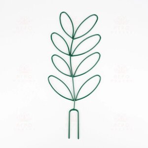 Опора для растений с u-образной ножкой "Ветка с листьями" зеленая