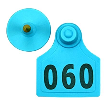 Бирка двойная для КРС 4050 мм голубая с номером 100 шт от компании Техника в дом - фото 1