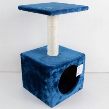 Домик-когтеточка темно-синий 30x30x57 см