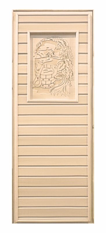 Дверь глухая липа с рисунком (коробка Листва) 1900х700 от компании Техника в дом - фото 1