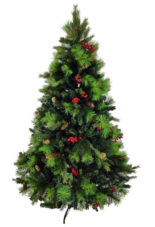 Ель новогодняя искусственная Christmas (6108-YR1813) 1.5 м с шишками и рябиной от компании Техника в дом - фото 1