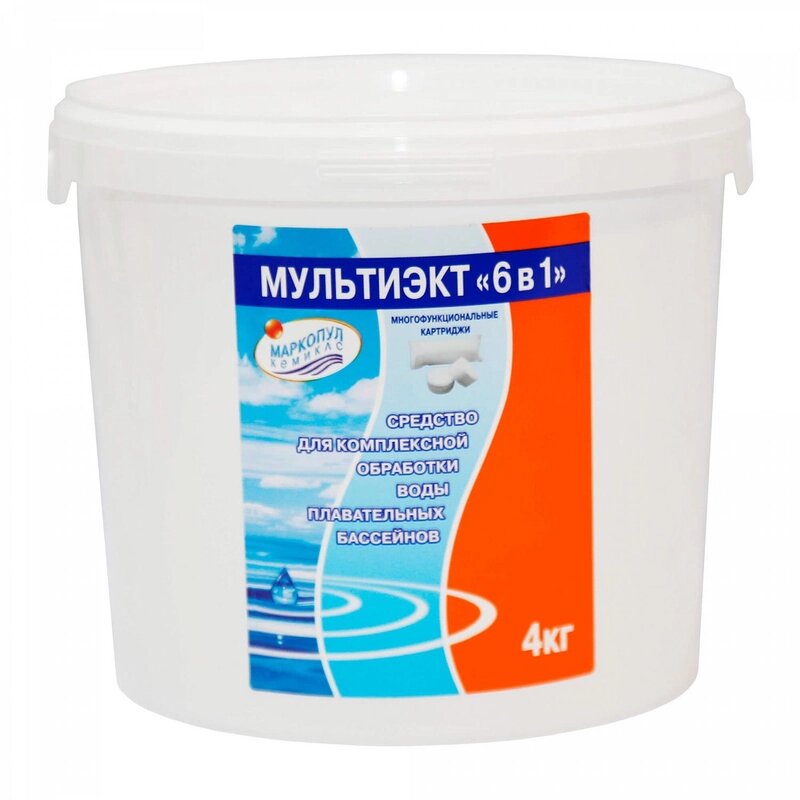 Комплексное средство для обеззараживания и очистки воды Мультиэкт "6 в 1" 4 кг от компании Техника в дом - фото 1