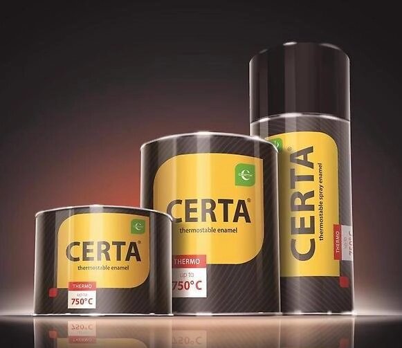Краска термостойкая (банка 0,08 кг) Патина Серебро CERTA от компании Техника в дом - фото 1