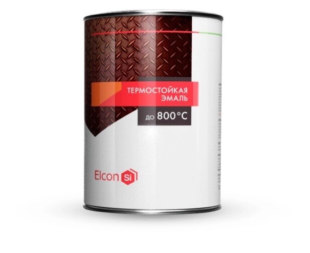 Краска термостойкая (банка 0,8 кг) Серебро ELCON от компании Техника в дом - фото 1