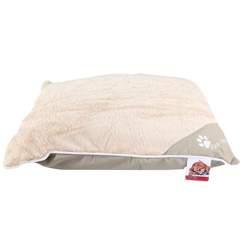 Лежак-подушка бежевый 100x73x15 см со съемным чехлом на молнии от компании Техника в дом - фото 1
