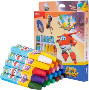 Масляная пастель Deli EC009-24 Super Wings шестигранные 24цв. картон. кор./европод.