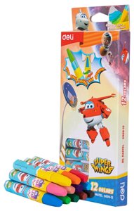 Масляная пастель Deli EC009-12 Super Wings шестигранные 12цв. картон. кор./европод.