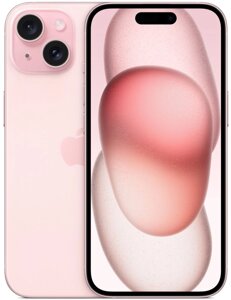 Смартфон Apple A3090 iPhone 15 128Gb розовый моноблок 3G 4G 1Sim 6.1" 1179x2556 iOS 17 48Mpix 802.11 a/b/g/n/ac/ax NFC