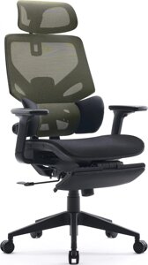 Кресло Cactus CS-CHR-MC01-LGNBK салатовый сиденье черный сетка/ткань с подголов. крестов. пластик подст. для ног в Москве от компании Техника в дом