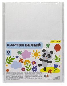 Картон белый Silwerhof белый немелованная 8л. 1цв. A4 Веселая панда 230г/м2 1диз. ПЭТ в Москве от компании Техника в дом