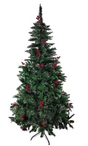 Ель новогодняя искусственная Christmas (6056-2) 1.8 м с шишками и рябиной