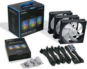 Вентилятор Lian-Li Uni Fan ALV2 120 Triple ARGB 120x120x28mm черный 7-pin 28.7dB Ret (G99.12ALV23B. 00)