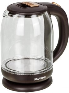 Чайник электрический Starwind SKG1052 1.8л. 1500Вт темно-коричневый/бронзовый корпус: стекло