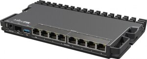 Маршрутизатор MikroTik RB5009UPr+S+IN 10/100/1000 компл.: устройство/крепления/адаптер черный