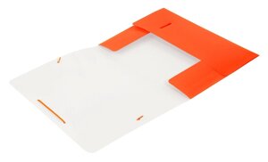 Папка на резинке Бюрократ Double Neon DNE510OR A4 пластик кор. 30мм 0.5мм оранжевый