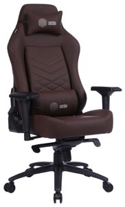 Кресло игровое Cactus CS-CHR-0112BR коричневый эко. кожа с подголов. крестов. сталь в Москве от компании Техника в дом