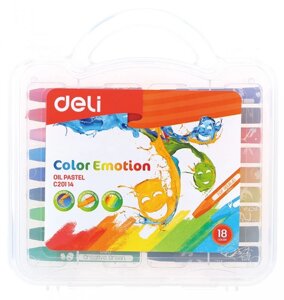 Масляная пастель Deli EC20114 Color Emotion шестигранные 18цв. пл. кор.