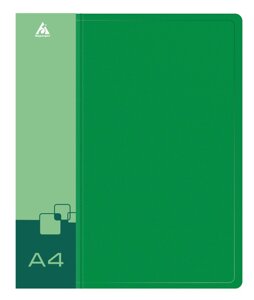 Папка на 4-х кольцах Бюрократ -0827/4RGRN A4 пластик 0.7мм кор. 27мм внутр. с вставкой зеленый