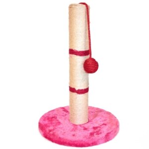 Столбик-когтеточка 30х30х45 см с игрушкой розовый
